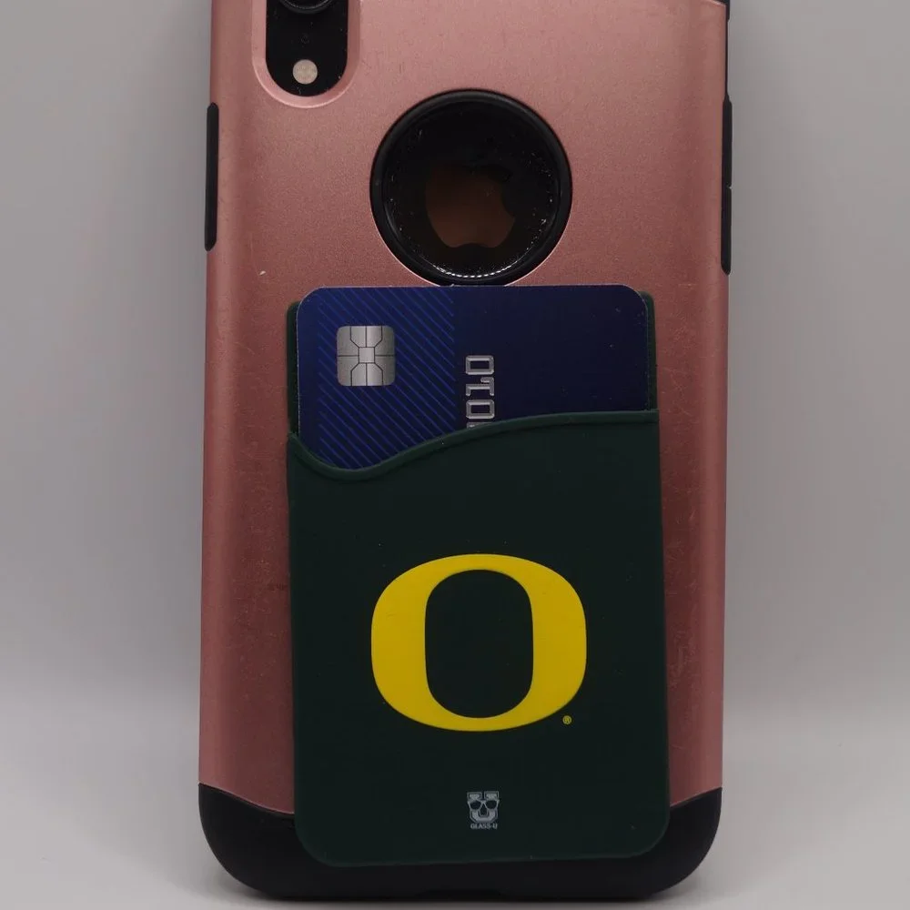 Oregon Ducks Silicone Stick On Phone Wallet Card Holder